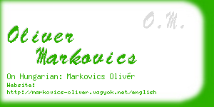 oliver markovics business card